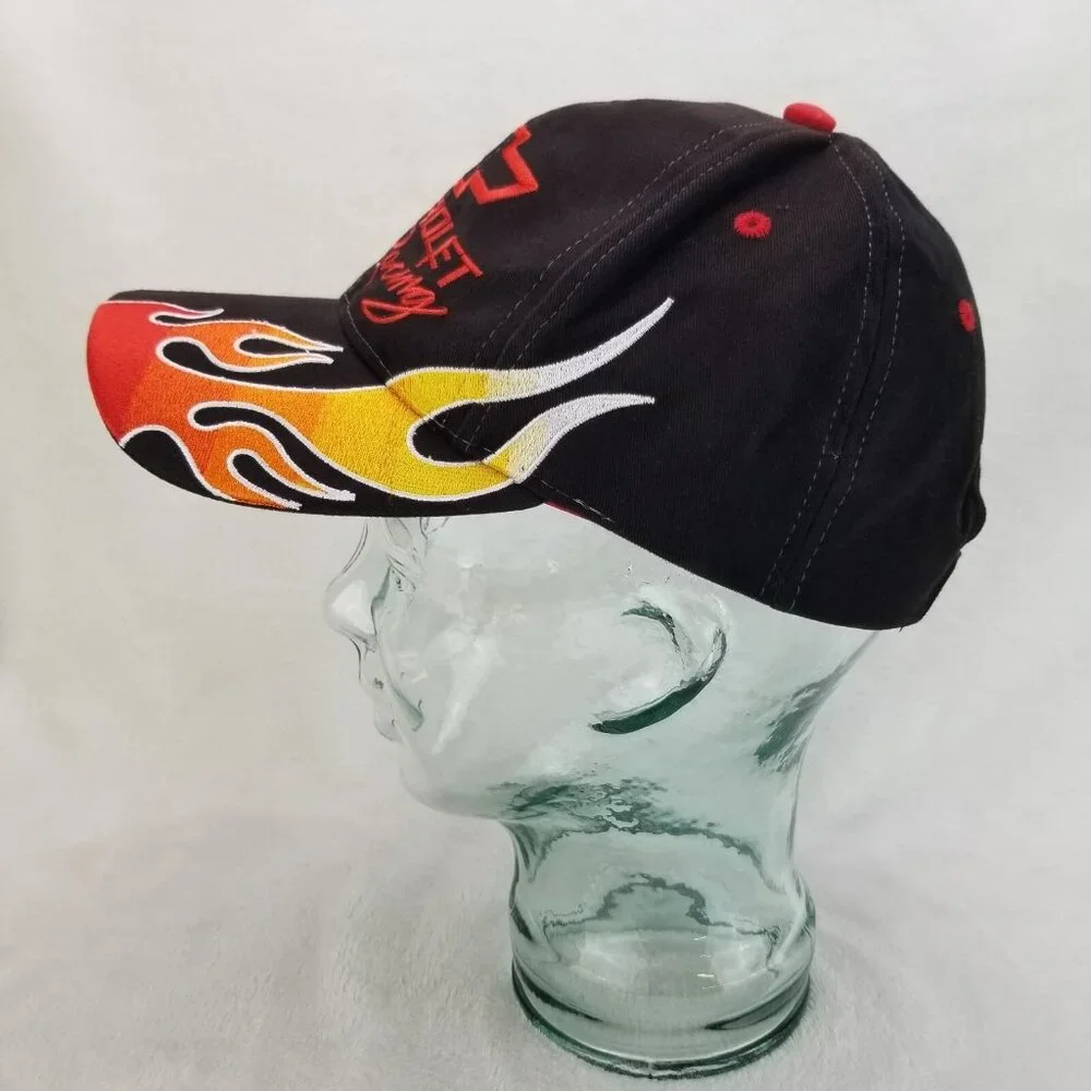 ✅VTG Chevrolet Racing Black OSFA Strapback Hat By Racing Champions Apparel 2004 - Picture 7 of 11